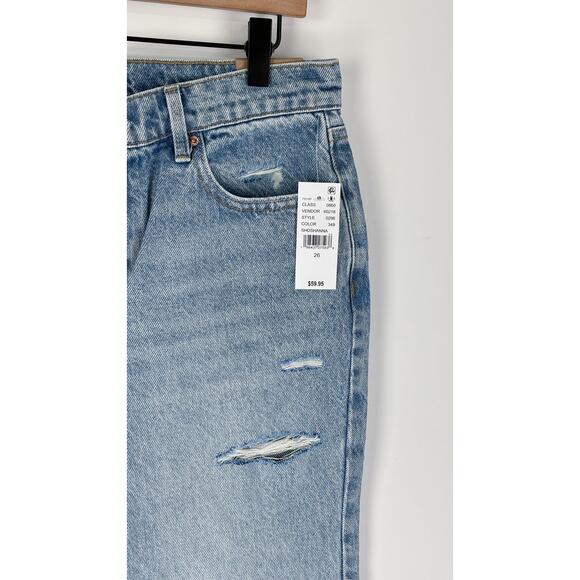 Pacsun Jordyn Low Rise Straight Denim Jeans Womens Size 26 Blue Distressed New - Picture 3 of 10